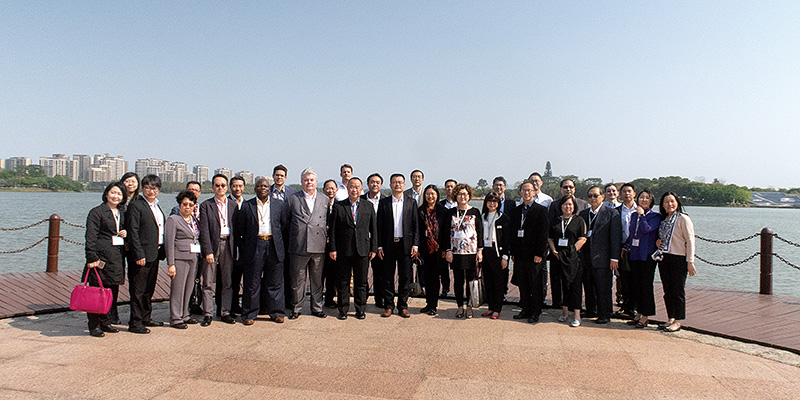 Chamber delegates at Songshan Lake in Dongguan.