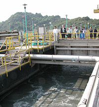 Members visit the Harbour Area Treatment Scheme (HATS) facilities at Stonecutters Island.