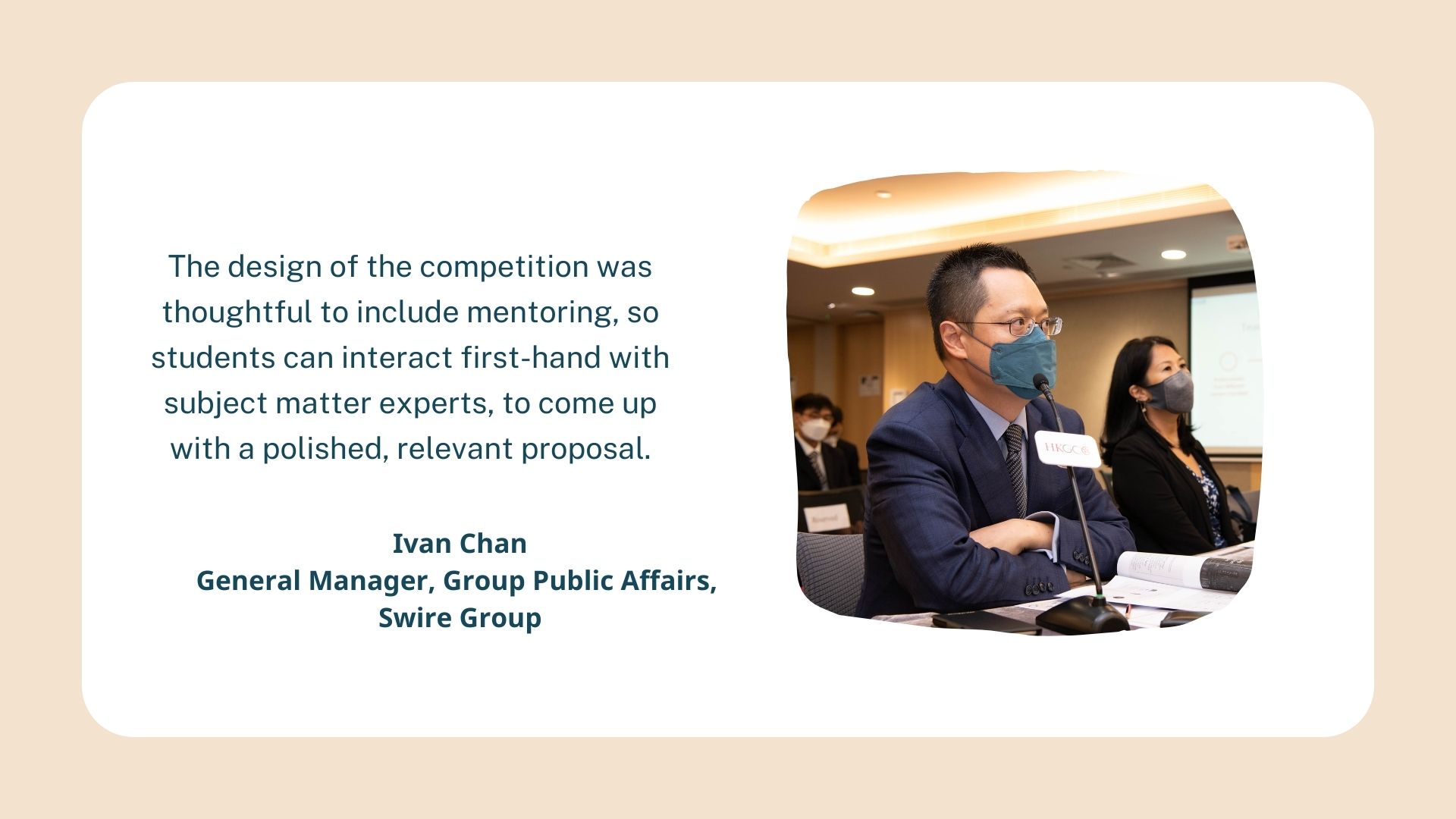 Ivan Chan, General Manager, Group Public Affairs, Swire Group